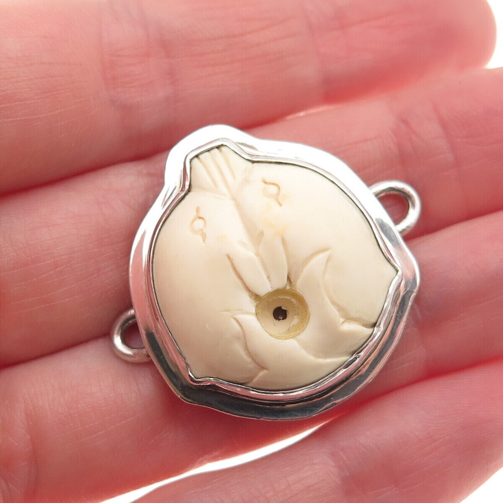 Tabra 925 Sterling Silver Vintage Modernist Centerpiece Pendant (missing stone)